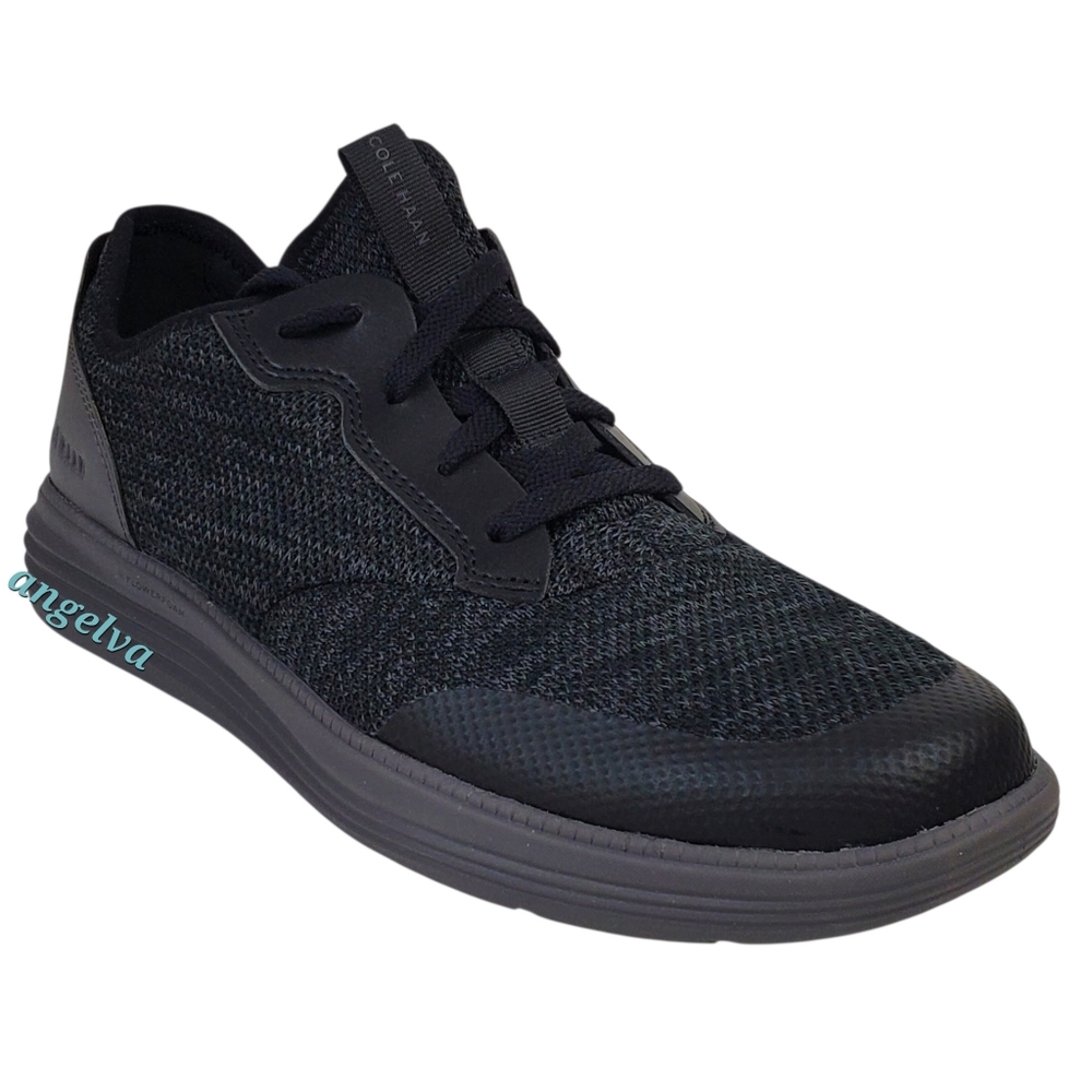 New Cole Haan grand plus journey sneakers black knit slip on comfort cushion